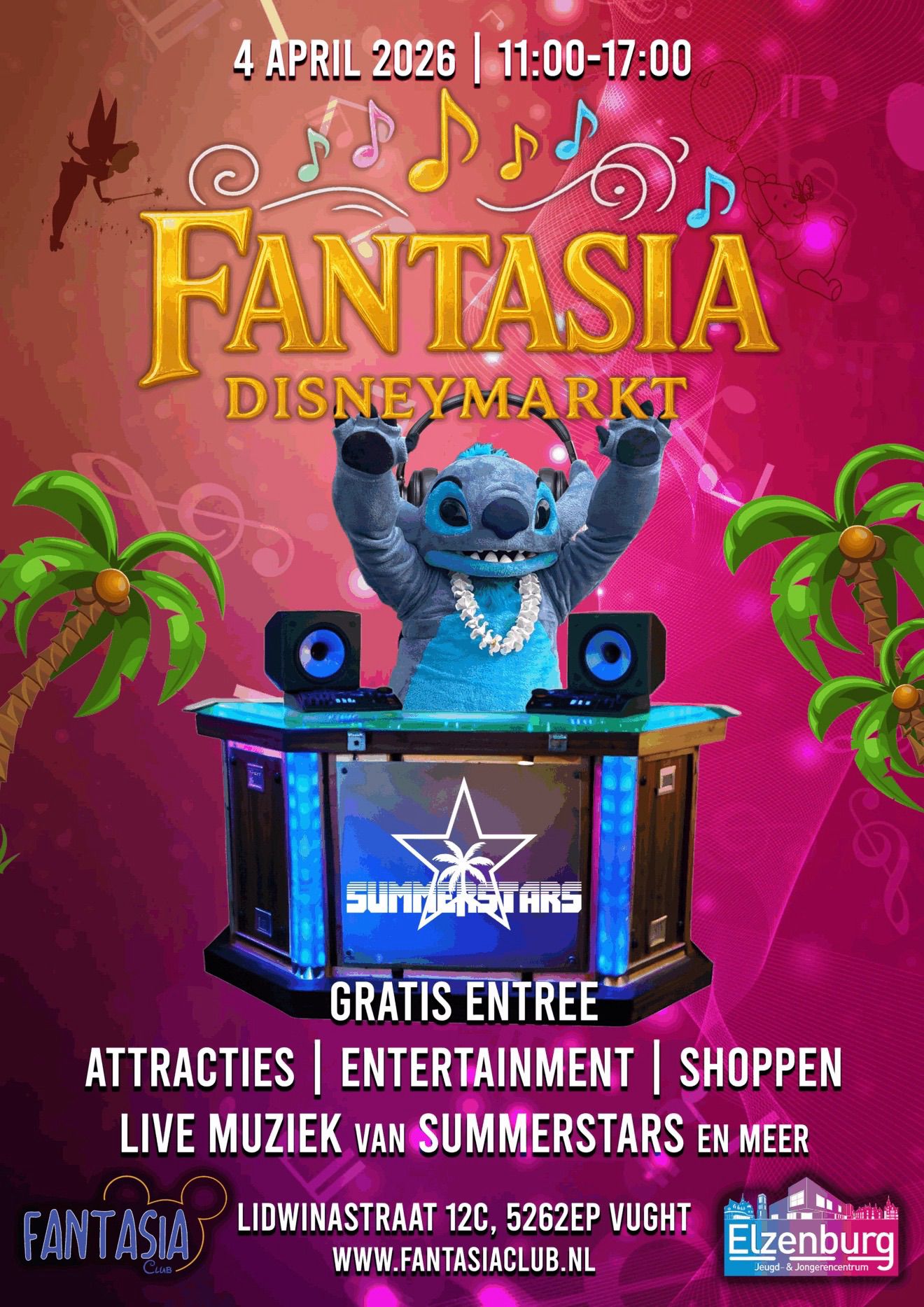 Aanstaande zaterdag is de Fantasia Disneymarkt weer! Om 11 uur gaan de deuren open.