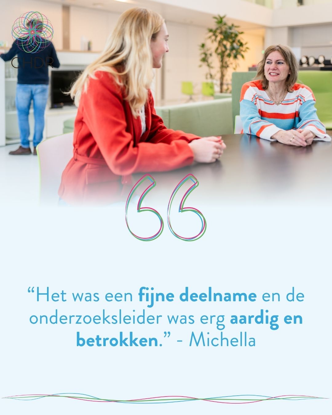 Benieuwd hoe het is om mee te doen aan medisch onderzoek? 💬
Onze deelnemers delen hun ervaringen; open, eerlijk en persoonlijk.
#CHDR #geneesmiddelenonderzoek #review #medischonderzoek #impact #onderzoekdeelnemers