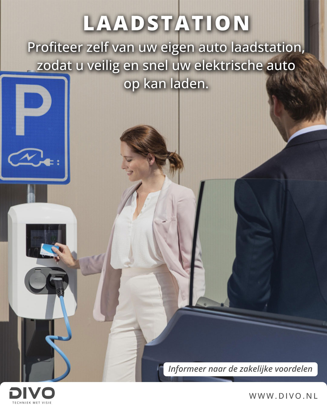 𝗦𝗹𝗶𝗺 𝗹𝗮𝗱𝗲𝗻, 𝘁𝗵𝘂𝗶𝘀 𝗲́𝗻 𝘇𝗮𝗸𝗲𝗹𝗶𝗷𝗸 🚗 🔌
Laad uw auto eenvoudig en betrouwbaar op met een eigen laadstation. Of het nu gaat om uw woning of bedrijfslocatie: u profiteert van gemak, snelheid en controle over uw energieverbruik.
💡Wist u dat laadstations ook interessante zakelijke voordelen kunnen bieden? Denk aan efficiënt laden, inzicht in verbruik en mogelijke fiscale voordelen. Wij leggen het u graag uit, zowel voor uw privé- als zakelijke situatie.
Zo bent u altijd klaar voor vertrek, met een oplossing die past bij uw wensen.
Meer informatie vindt u op onze website.
Vraag vrijblijvend een offerte aan via www.divo.nl