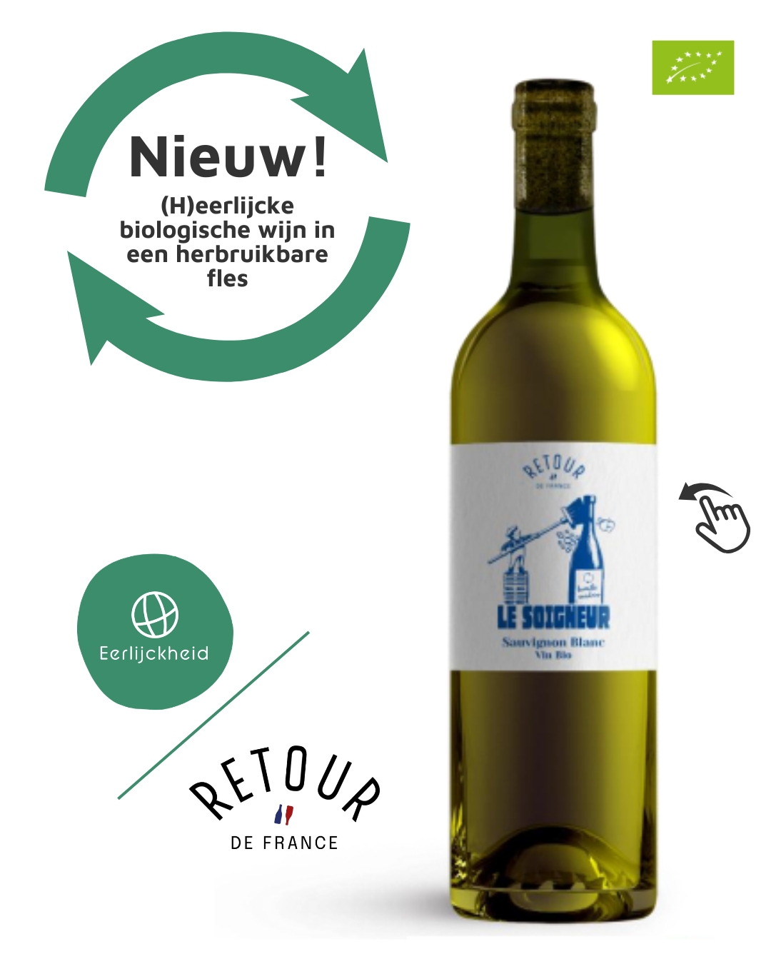 Nieuw in ons assortiment! Wijn van @retourdefrance.
"Ik ben lekker bezig als ik recycle en de fles in de glasbak gooi."
Dat wordt vaak gedacht. Maar wist je dat eenmalig glas een van de minst duurzame verpakkingen is? Meer dan de helft van de CO2 voetafdruk van wijn wordt veroorzaakt door deze glazen fles, tres bizarre toch? Het kost namelijk onwijs veel energie om de fles te recyclen na die ene consumptie.
Retour de France wil dit veranderen! Hoe? Met eerlijke Franse wijn in een circulaire fles en krat met statiegeld. Je levert de fles gewoon weer in na consumptie en wij wassen de fles en vullen deze weer opnieuw. En opnieuw, en opnieuw, totdat de fles niet meer kan. De wijn wordt met liefde gemaakt door kleine boeren met aandacht voor de natuur, ver weg van de industrie.
#zerowaste #biologsich #reusereducerecycle #Vino #statiegeld