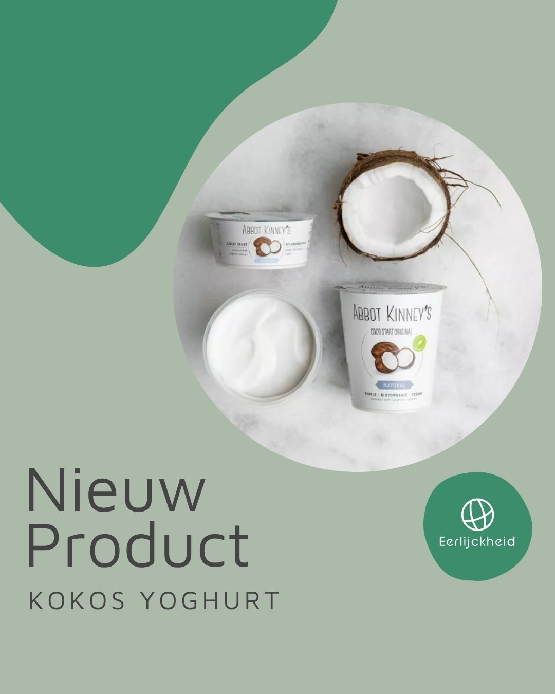Nieuwe producten!
Kokos yoghurt.
Plantaardig genieten doe je met deze kokos variatie op yoghurt.