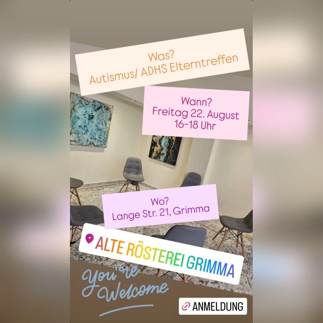 📣 Autismus und AD(H)S im Landkreis Leipzig e.V. lädt am Freitag, 22. August von 16–18 Uhr zu einem Elterntreffen ein.
📍 Veranstaltungsort ist die Alte Rösterei Grimma, Lange Str. 21.
Das Treffen bietet Raum für Gespräche, den Austausch von Erfahrungen und gegenseitige Unterstützung.
#autismus #adhs #elterntreffen #elternaustausch #familienleben #selbsthilfe #grimma #landkreisleipzig #sachsen #alteroestereigrimma #alteroesterei #netzwerkarbeit #miteinander