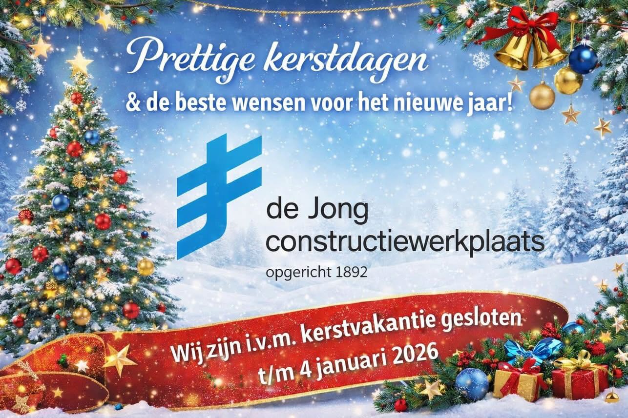 Dank voor alle leuke opdrachten en de mooie samenwerkingen dit jaar ! De Jong Constructiewerkplaats wenst iedereen fijne feestdagen en een gezond en goed Nieuwjaar!🎅🎄