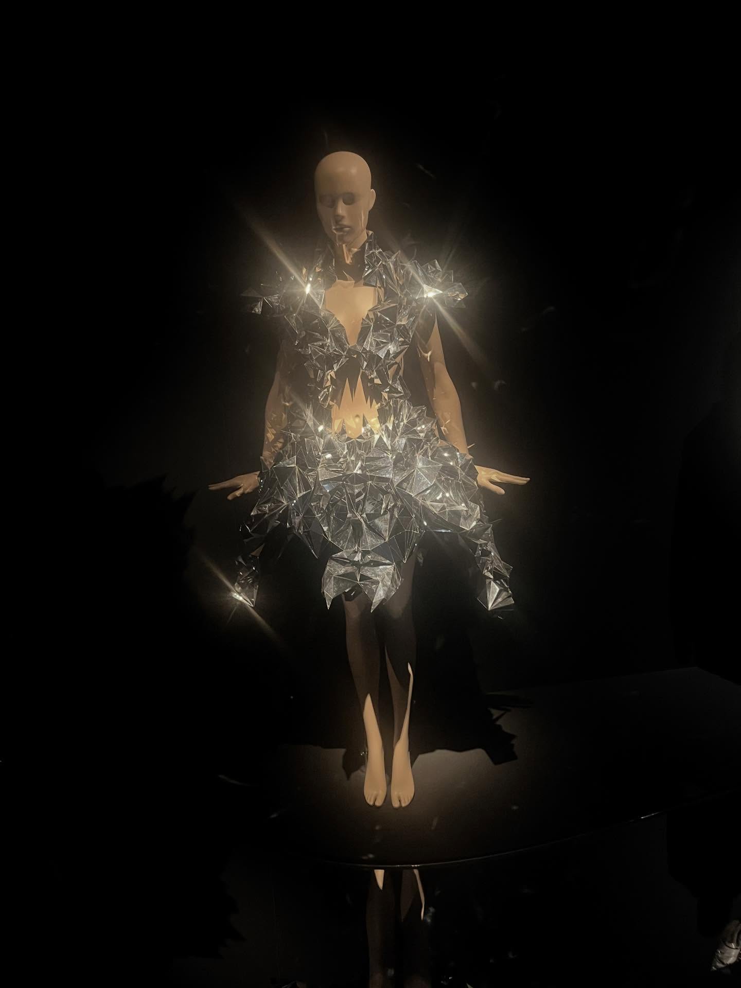 In 010 again for the second time @irisvanherpen @kunsthal , this time with @jurrien_brouwer and co. Love the details of the samples, combining natural and artificial fibers, the extensive research that was done and seeing how it all combines in the final piece: a wearable dream…