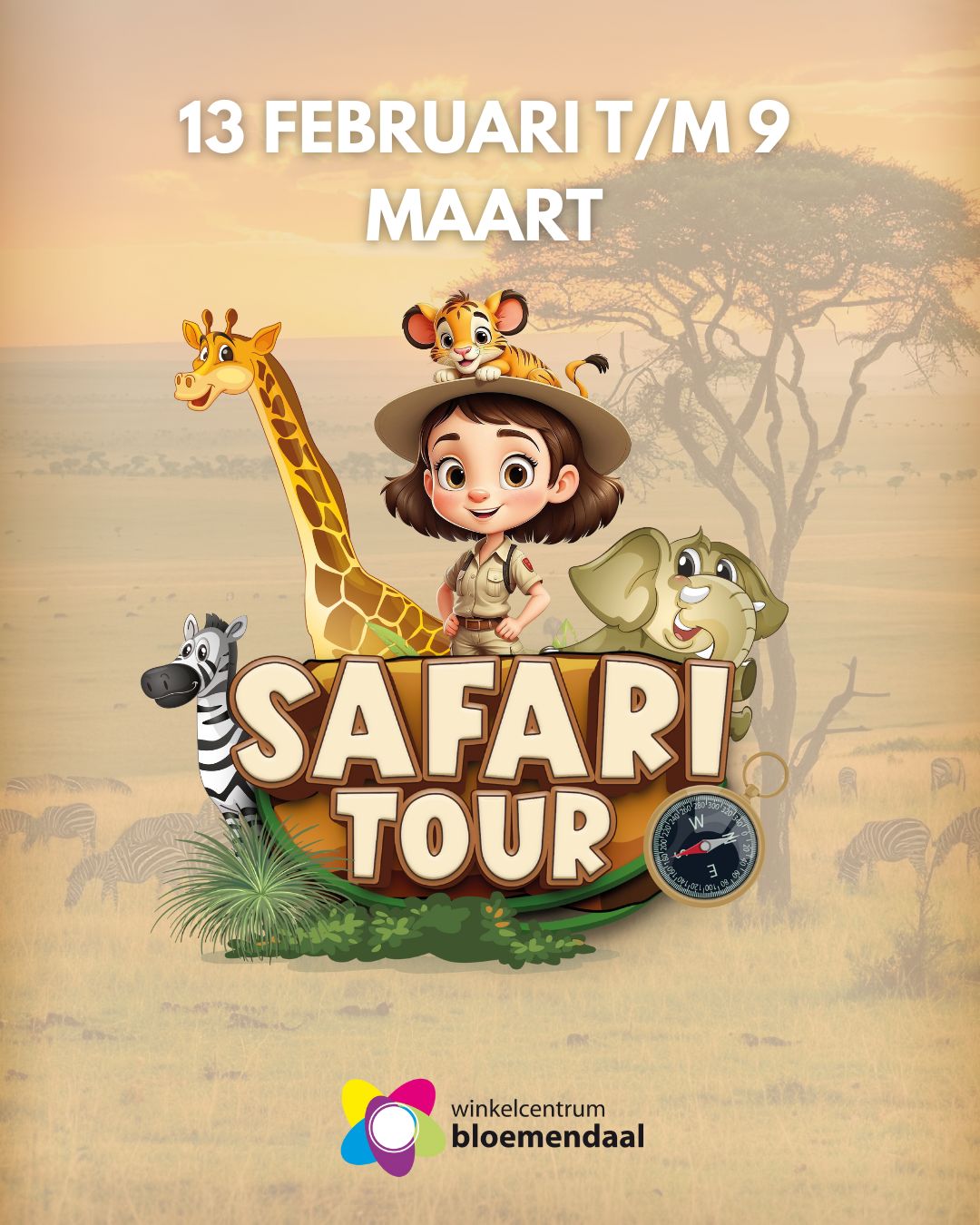 🦓 De Safari Tour komt naar Bloemendaal!
Van 13 februari t/m 9 maart staat Winkelcentrum Bloemendaal in het teken van een vrolijk safari-avontuur voor het hele gezin 🌿
Verspreid door het winkelcentrum vind je 5 safari spots met indrukwekkende dieren zoals leeuwen en giraffen. Ga samen op ontdekkingstocht, leer leuke weetjes over de dieren en verzamel alles in het speciale safari-boekje. Deze zijn af te halen bij de geselecteerde winkels.
🎁 Extra leuk: wie alle safari spots bezoekt, maakt kans op tickets voor Safaripark Beekse Bergen!
Een leuk uitje voor het hele gezin 🦒✨
Kom langs, doe mee en beleef de safari gewoon dichtbij huis 💛
*houdt onze social media in de gaten voor meer informatie.
#winkelcentrumbloemendaal #gouda #safaritour #familiedag #kinderactiviteit #evenementingouda #dagjebloemendaal #winactie