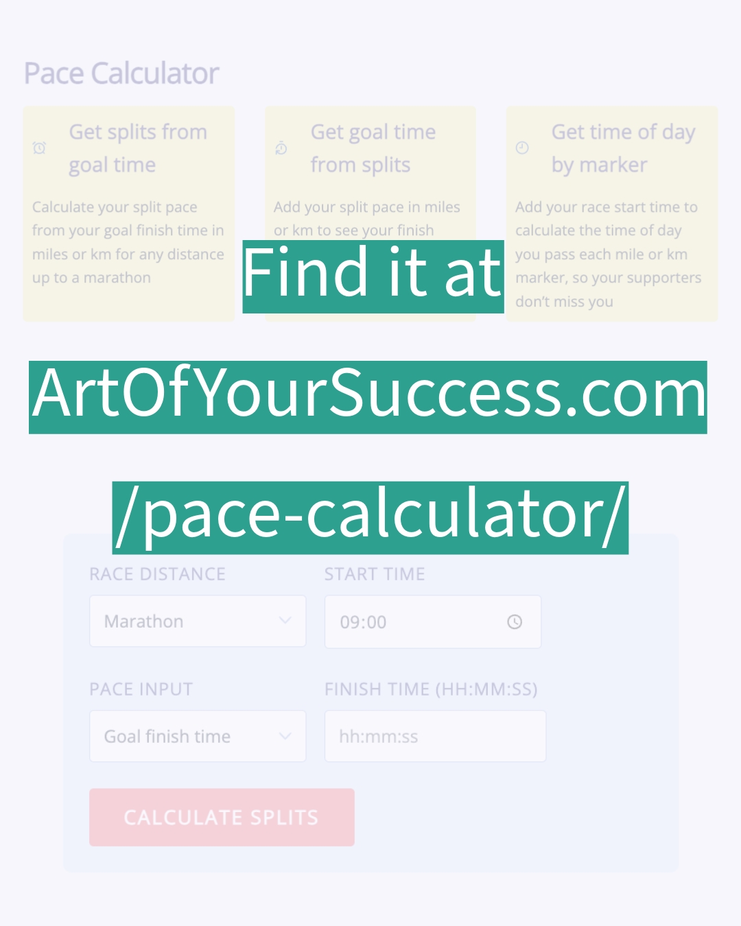 โ๏ธIntroducing a new pacing and timing tool that I hope you'll find as useful as I do
๐
I made it because I kept switching between sites & manual calculations to convert pacing miles โ km, check finish times from base paces, & work out when runners passed spectator points.
๐ Spectators have tested it on the go (it works on mobile) to see what time their runners will pass their location. Great when races don't have apps or they crash
๐น Coming soon: a video walkthrough
โถ๏ธ Try it and let me know if it helps you artofyoursuccess.com/pace-calculator/