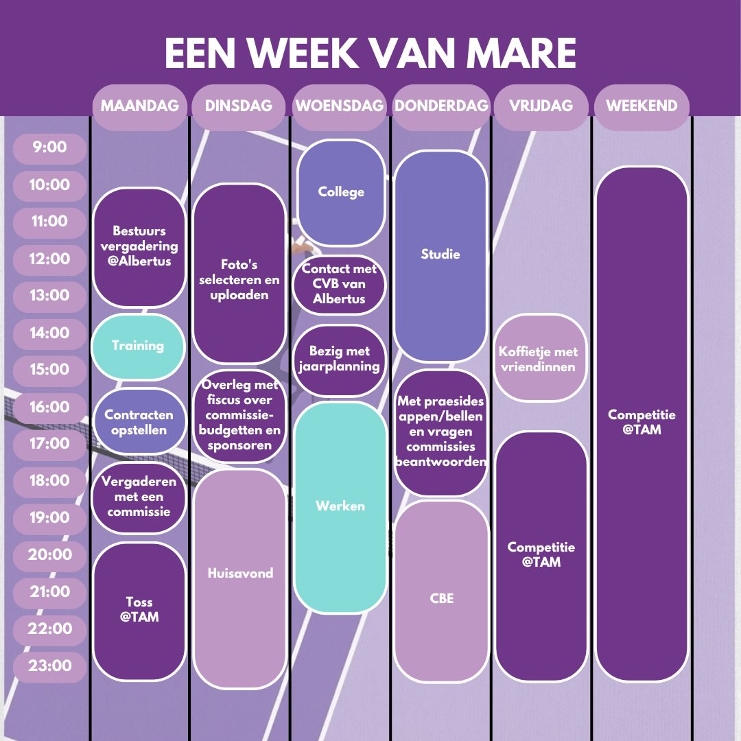 Word jij de nieuwe assessor?
Deadline 20 mei 2026
De komende tijd zullen we per functie de hoofdtaken van het TAM bestuur uitlichten.
Wil je meer weten over het leven van een assessor van TAM?
Schroom dan niet om contact op te nemen met Mare!
Dit kan via assessor@tam.nl of door te appen naar 06-31187644.
Ben je al helemaal overtuigd? Mail dan jouw CV + motivatie naar: sollicitatie@tam.nl