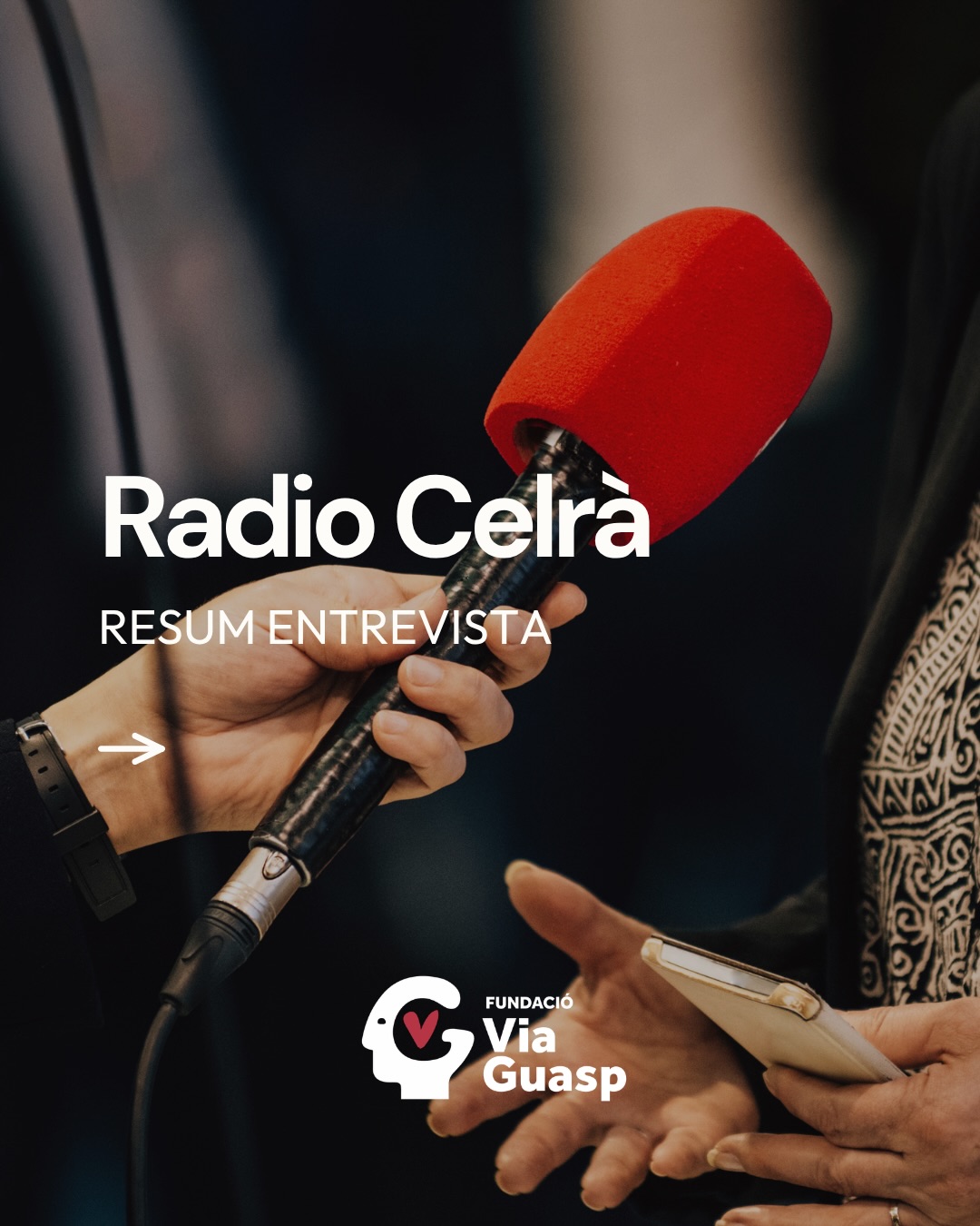 🎙️ El passat 17 de juny, la Montse Villagrassa, gerent de la Fundació, i la Patrícia Maestre, coordinadora de l’àrea social, van participar al programa Som Iguals i Som Diferents de @radiocelra, presentat per Dani Pagès.
Es tracta d’un programa dedicat a la diversitat, la inclusió i les qüestions socials, i va ser una bona oportunitat per explicar qui som, què fem i quin és el nostre compromís amb les persones amb diagnòstic de salut mental.
En aquest carrusel hem recollit alguns dels moments més destacats de l’entrevista. A cada diapositiva trobareu una de les preguntes que es van plantejar i en podreu escoltar el fragment original de l’entrevista.
Esperem que us agradi i que us ajudi a conèixer una mica més la nostra tasca. 💚
#FundacióViaGuasp #SalutMental #Inclusió #TrenquemLEstigma #SomIgualsISomDiferents